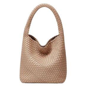 Woven Vegan Leather Tote Bag